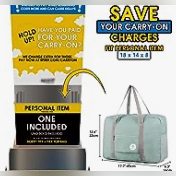 NWT 18x14x8 Foldable Travel Duffel Bag Tote, AVAILABLE IN MULTI COLORS - Picture 12 of 12